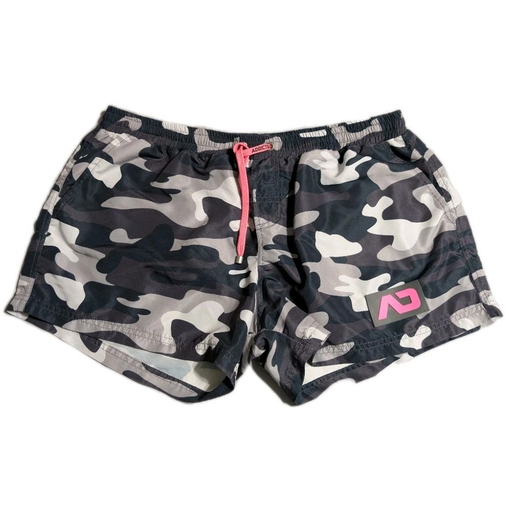 Addicted Camo Swim Trunks Mens 3XL 40 Gray Pink Short‎ Inseam Swim Shorts Spain